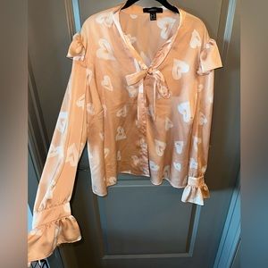 Bow detail valentines blouse